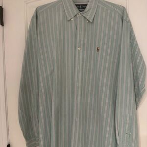 Ralph Lauren Men's Green Striped Shirt